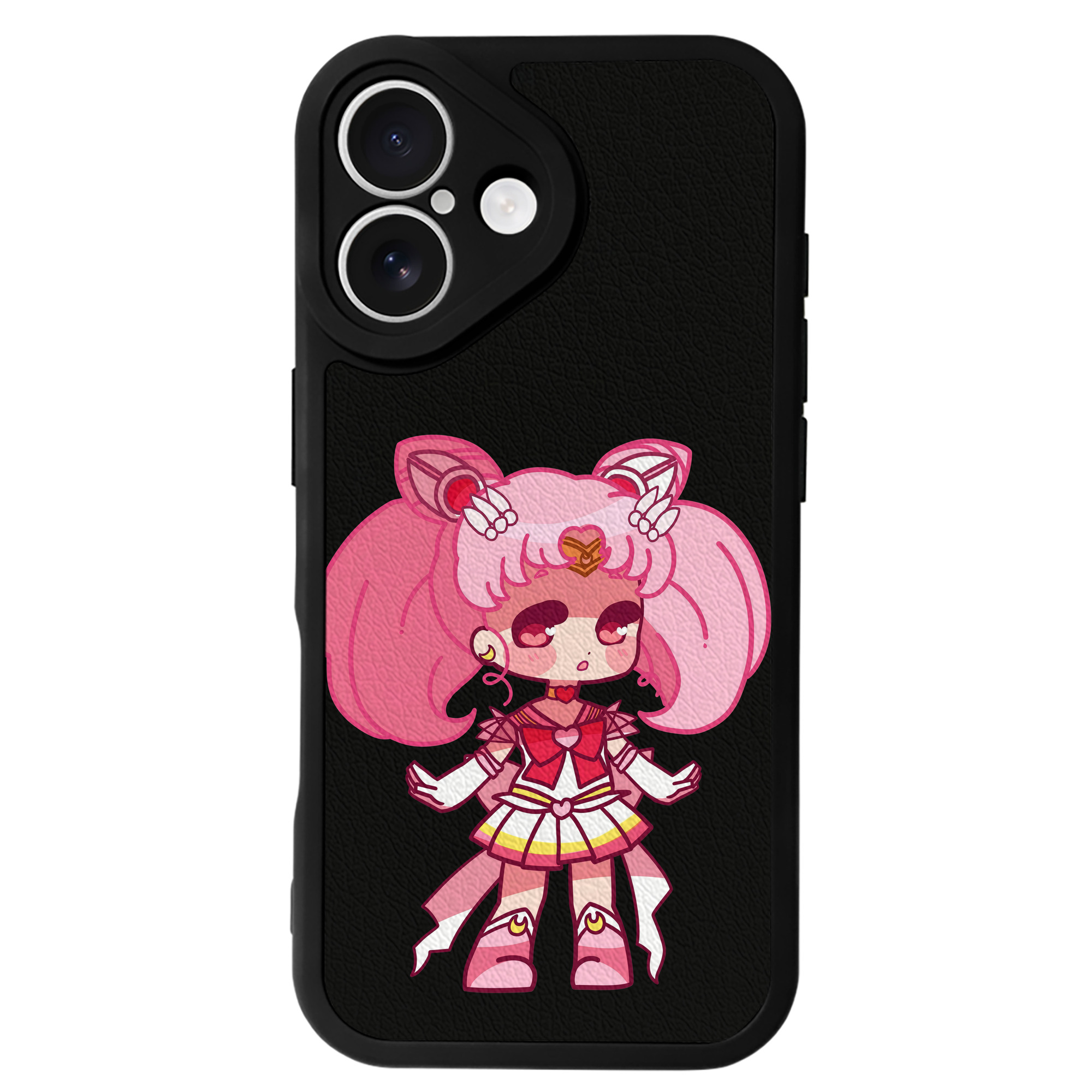 （画像用） 美少女戦士セーラームーン ちびうさ Sailor Moon Chibiusa Tsukino Usagi Small Lady Serenity 【iPhone 16シリーズ対応】シリコンスマホケース（レザー調） 材質：シリコン